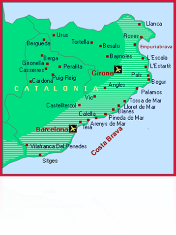 Map of the Costa Brava